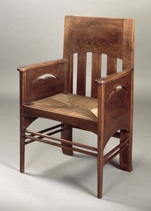 橡木扶手椅，c.1897（橡木和匆忙）