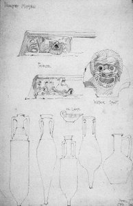 庞贝博物馆，1890年[1891]，铅笔 作者 查尔斯·雷尼·麦金托什