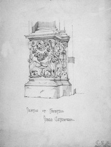 基座剪影，锡耶纳大教堂，1891年 作者 查尔斯·雷尼·麦金托什