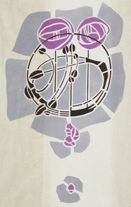 现代复制从原始麦金托什模具墙壁装饰，玫瑰图案，1902年（墨盒纸上的海报颜色）