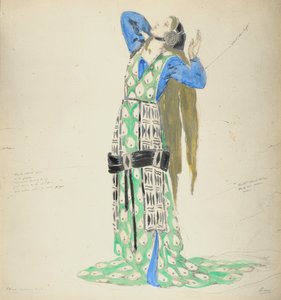 1912年Le Mort de Tintagiles的Bellengere服装设计（纸上写着） 作者 查尔斯·里基茨