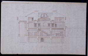 爱尔兰米斯郡Lough Crew House的设计，1825年（纸笔和墨水纸）