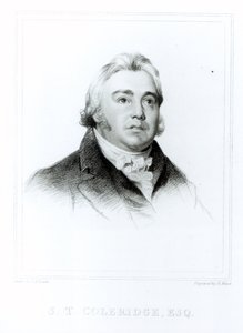 Samuel Taylor Coleridge（1772-1834）的肖像由Henry Meyer（1782-1847）雕刻 作者 查尔斯·罗伯特·莱斯利