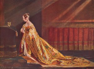 维多利亚女王在加冕礼袍中，1838年1906年 作者 查尔斯·罗伯特·莱斯利