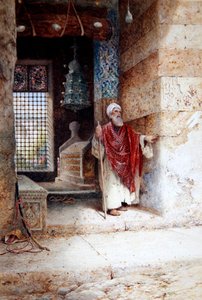 清真寺的入口，约1870年（纸上水彩）。
