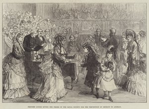 路易斯公主颁发了皇家防止虐待动物协会的奖项 作者 Sir John Charles Robinson