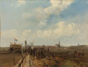 斯海弗宁根赛马场，1846 年 8 月 3 日开业 作者 Charles Rochussen（艺术家签名）