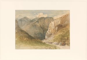 圣加仑州山间道路上的牛车 作者 查尔斯·罗森（Charles Rochussen）
