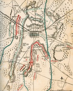 宾夕法尼亚州葛底斯堡战役地图，1863年7月1日至3日，1862-1867。 作者 查尔斯·肖尔