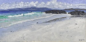 海滩岩石，艾奥纳，2016 年（布面油画） 作者 查尔斯·辛普森