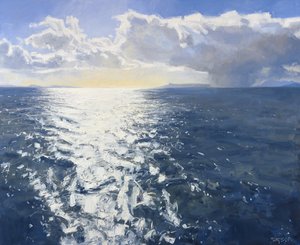 穿越峡湾，2015（布面油画） 作者 查尔斯·辛普森