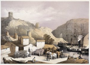 Port of Balaclava in “” Sebastopol”” by Ch.Hardinge. Litho by Vincent Brooks, d. London 1855 Henry Graves.