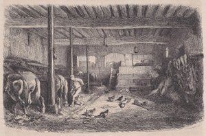 一个马厩，来自Magasin Pittoresque，约1852年。