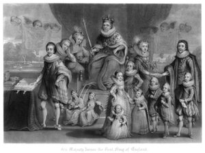 1816年，英格兰，苏格兰和爱尔兰的詹姆士一世国王一家。