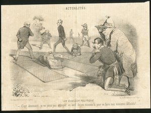 Charles Vernier (?-1887)在《Charivari》中的插图--《政治家》--共和国总统，内政部长--Thiers Adolphe，拿破仑三世，Faucher Leon (1803-1854) - 作品集 作者 查尔斯·韦尼尔