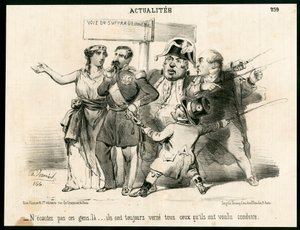 Le Charivari, B & W中的讽刺性文章 作者 查尔斯·韦尼尔