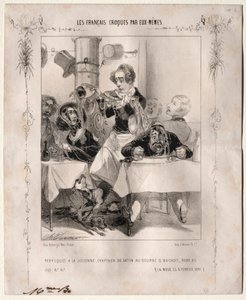 法国素描：1840年朱利安假发，缎面帽子。 作者 查尔斯·韦尼尔