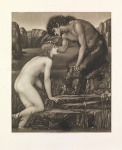 潘与赛琪》（纸上印制的夹色版画） 作者 查尔斯·W·坎贝尔