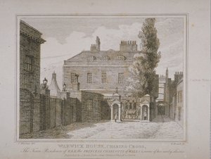 Warwick House的视图，由Samuel Rawle（1771-1860）雕刻并由John Booth（1794-1855）1818年出版 作者 查尔斯·沃伦
