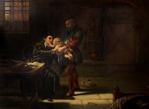 劳伦斯的殉难桑德斯在考文垂，中央，三联画的手板，1851年