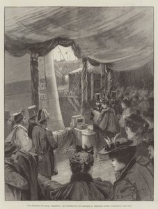 1月31日，在朴茨茅斯的HMS Majestic漂浮，路易斯公主洗礼船 作者 Charles William Wyllie