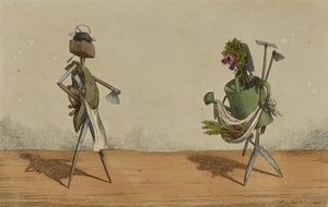 实施动画，板2，专用于英国的木匠和园丁，c.1811（手工彩色蚀刻）