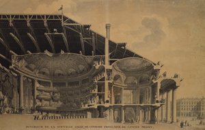 1776年巴黎ThéâtredelOdeon新Comedie-Francaise房间的内部