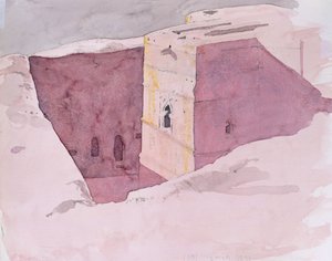 Giorgis Sunset，埃塞俄比亚拉利贝拉，1996年（纸上写字）