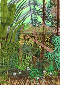 植物园》，2017年（毛笔画）。