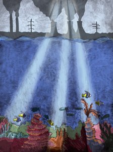 珊瑚礁, 2013 (干点蚀刻和数字) 作者 夏洛特奥尔