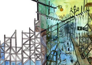 看不见的城市》，2011年（水彩和墨）。 作者 夏洛特奥尔
