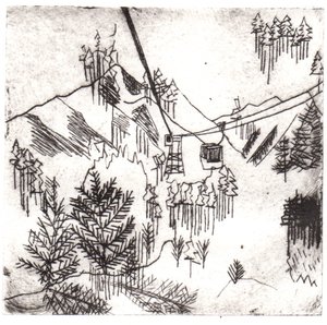 梅尔霍芬山，2015（干点蚀刻和数字）。 作者 夏洛特奥尔