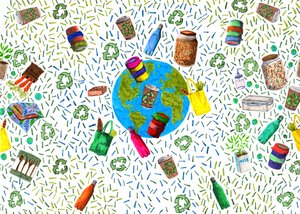 回收箱设计，2020年（毛笔和数字）。 作者 夏洛特奥尔