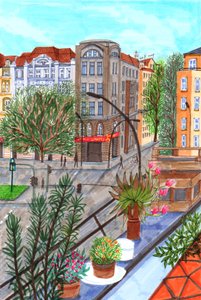 柏林Sonnenallee，2017年（毛笔）。 作者 夏洛特奥尔