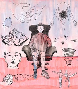 治疗插图，2018（水墨和丙烯酸）。 作者 夏洛特奥尔