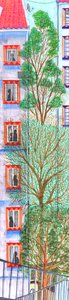 三棵树，2017年（毛笔画） 作者 夏洛特奥尔