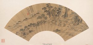 在溪流中洗脚的隐士，1629年。 作者 陈冠