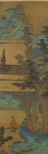 蓝绿风格的风景，日期为1633年。