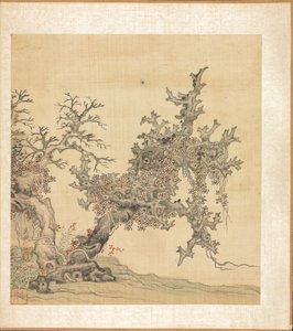 古代大师的画作一棵古树