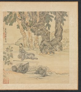 古代大师的画作：山水画中的仲卿像
