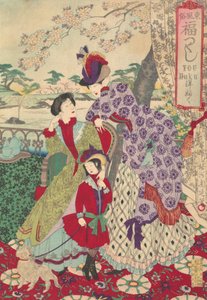 西方服装》，出自《东日本吉祥风俗阵列》系列，东福，1889年。