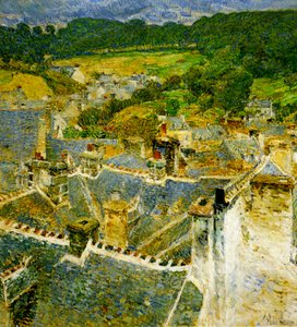 Rooftops, Pont-Aven, Brittany   1408676   zh       chinese Successfully Translated  Original: Tales from the Floating World on Eastern Brocade, Hanji in the Rain, 9th month 1867 (ink & colours on paper) Translat: Tales from the Floating World on Eastern Br 作者 柴尔德·弗雷德里克·哈萨姆