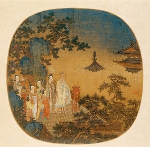 进香仪式，14世纪。 作者 中国大师。