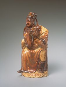 Guandi坐着的人物，14至15世纪（雕刻象牙） 作者 中文学校
