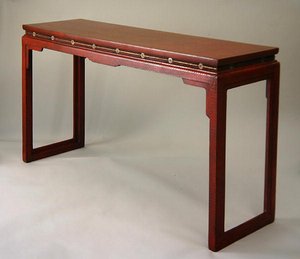 祭坛表，干隆时期（1736-95）（玉石镶嵌漆木）（另见272129）