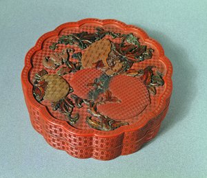 赭石，绿色和棕色装饰盒，18世纪（朱砂漆） 作者 中文学校