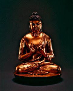唐朝（618-907），八世纪初（D镀金铅青铜），Vairocana（Dari）佛像 作者 中文学校