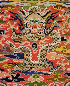 织物描绘五龙Kossu，万历时期，1573-1619（丝绸）的细节（见206710） 作者 中文学校