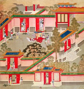 从中国皇帝的历史（丝绸上的颜色）离开他的宫殿的吴帝（公元前156-87，公元前141-87） 作者 中文学校