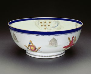 Famille Rose出口共济会碗，干隆时期，1736-95（瓷器）（另见133044和133046）